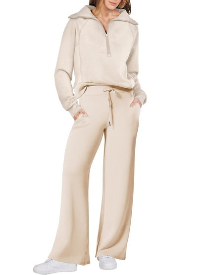 Women's Navy Collar Half Zip Suit (Buy 2 Free Shipping)