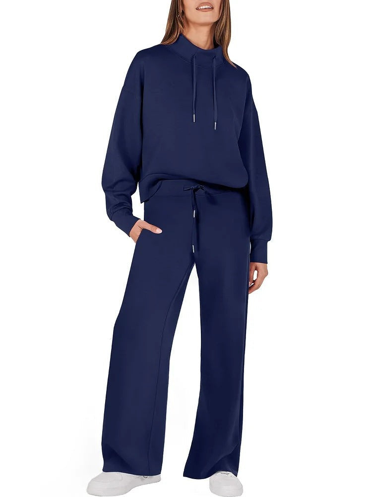 Womens 2 Piece Outfits Sweatsuit Set Drawstring Sweatshirt Lounge Set(BUY 2 FREE SHIPPING)