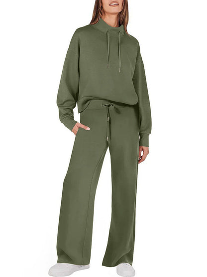 Womens 2 Piece Outfits Sweatsuit Set Drawstring Sweatshirt Lounge Set(BUY 2 FREE SHIPPING)