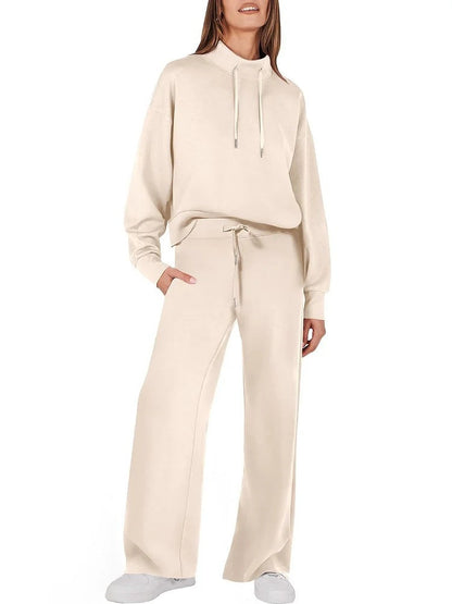 Womens 2 Piece Outfits Sweatsuit Set Drawstring Sweatshirt Lounge Set(BUY 2 FREE SHIPPING)
