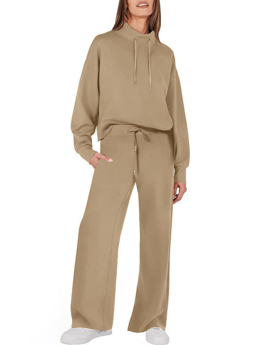 Womens 2 Piece Outfits Sweatsuit Set Drawstring Sweatshirt Lounge Set(BUY 2 FREE SHIPPING)