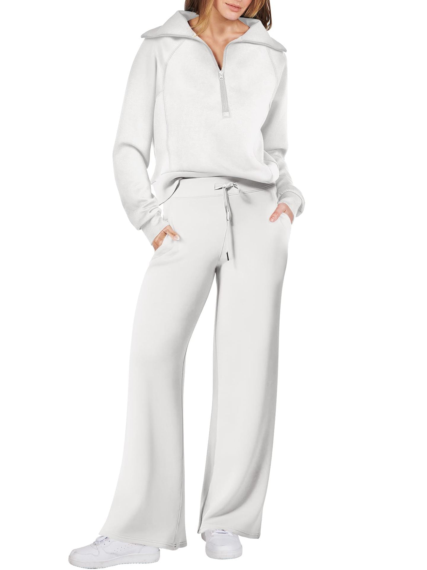 Women's Navy Collar Half Zip Suit (Buy 2 Free Shipping)