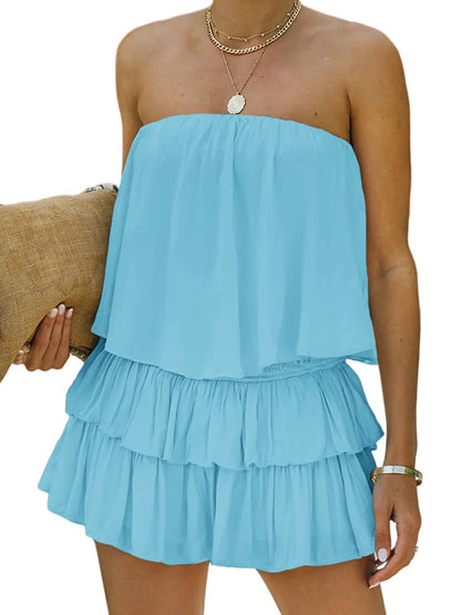 Women's Summer Style Off-The-Shoulder Smocked Romper