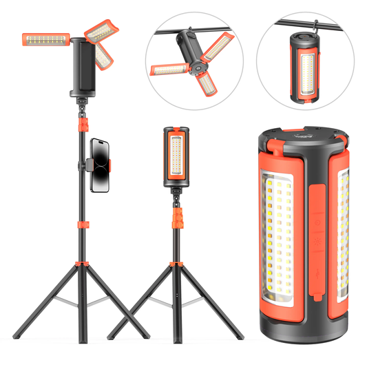 3-Head Rechargeable Camping Light with Tripod
