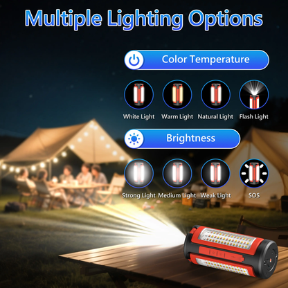 3-Head Rechargeable Camping Light with Tripod