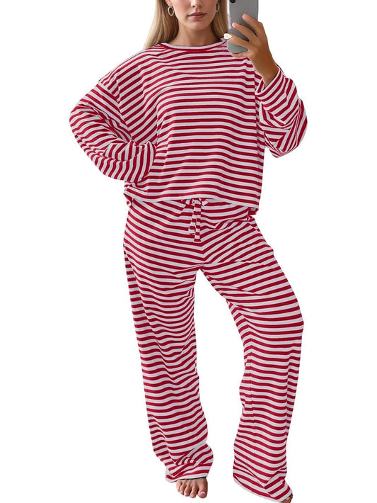 Women's Striped Casual Two-Piece Set