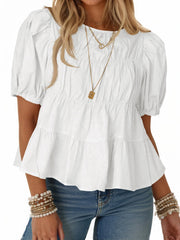 Women's Ruffled Puff Short Sleeves